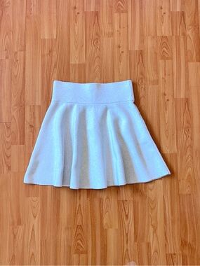 Cream Knit Skater Skirt